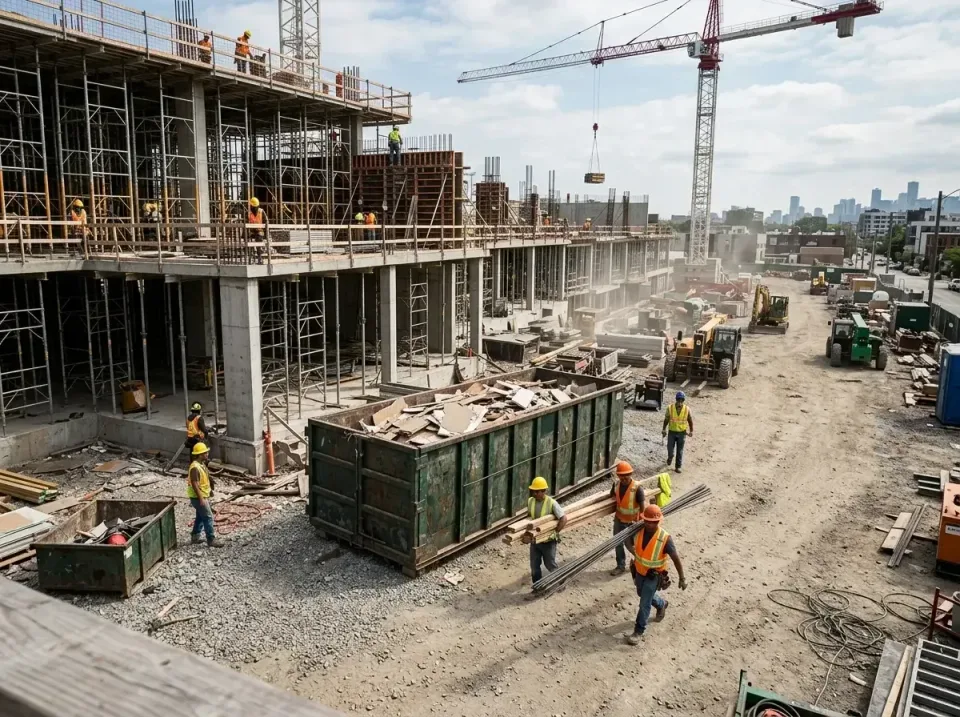 commercial-construction-site-w-002 — frequently asked questions, Low Cost Construction Dumpster Rental in White Bear Lake, MN
